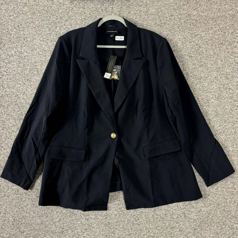 Lane Bryant Women's Size 24 Dark Blue Polyester Blazer jacket